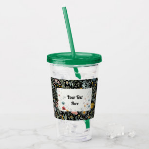 Crystal Blooms: Customisable Acrylic Tumbler