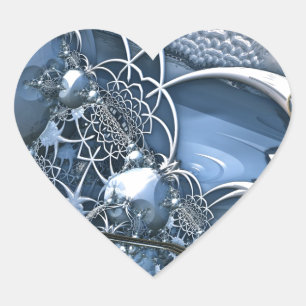 Crystal Blue Allure Heart Sticker