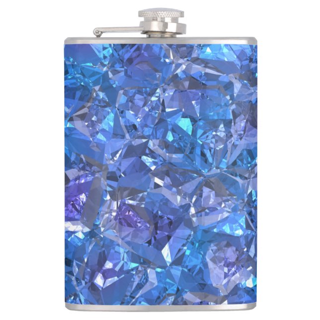 Crystal Blue and Purple Hip Flask (Front)