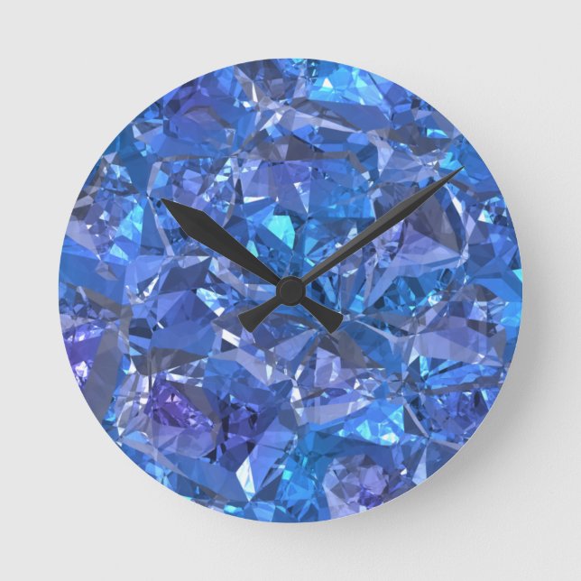 Crystal Blue and Purple Round Clock (Front)