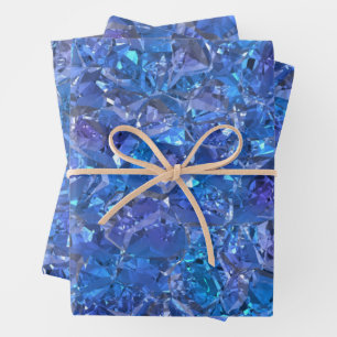 Crystal Blue and Purple Wrapping Paper Sheet