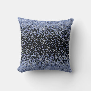 Crystal Blue Black background Cushion Pillow