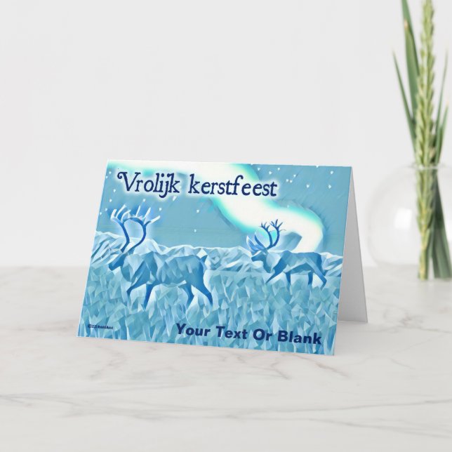 Crystal Blue Caribou - Vrolijk kerstfeest Card (Front)