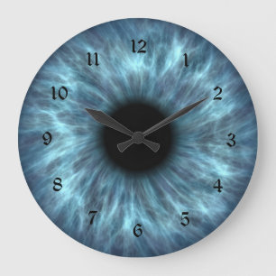 Crystal Blue Eyeball Large Clock