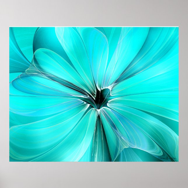 Crystal Blue FLoral Wall Art (Front)