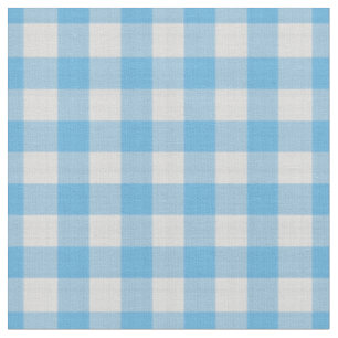 Crystal Blue, light blue and White Gingham Fabric