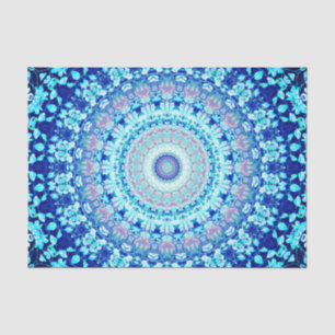 Crystal Blue Shiny Mandala  Tissue Paper