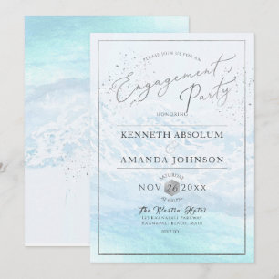 Crystal Blue Shoreline/Beach Engagement Party Invitation