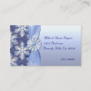 Crystal Blue Snowflake Celebration Business Card