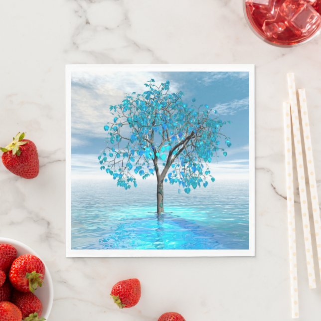 Crystal Blue Tree Napkin (Insitu)