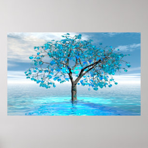 Crystal Blue Tree Poster