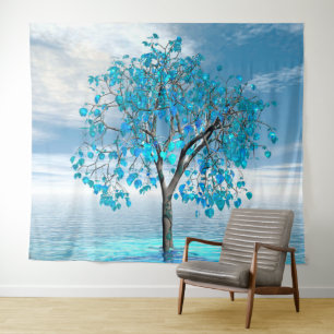 Crystal Blue Tree Tapestry