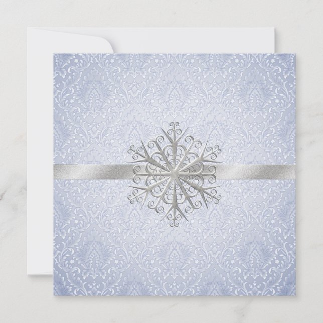 Crystal Blue Winter Wedding Invitation (Front)