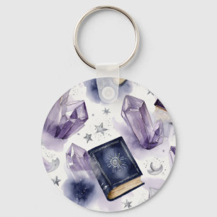 Crystal Book Witchy Keychain