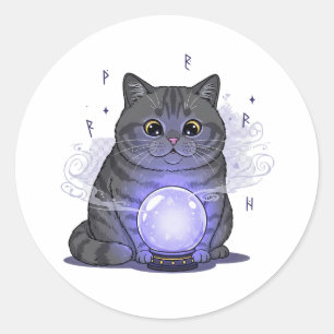 Crystal Brit – British Shorthair Cat Halloween Classic Round Sticker