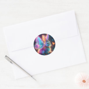 Crystal Bunny Classic Round Sticker
