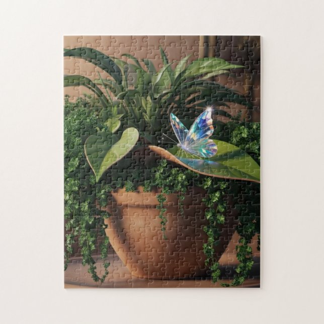 Crystal Butterfly & Greenery Puzzle (Vertical)
