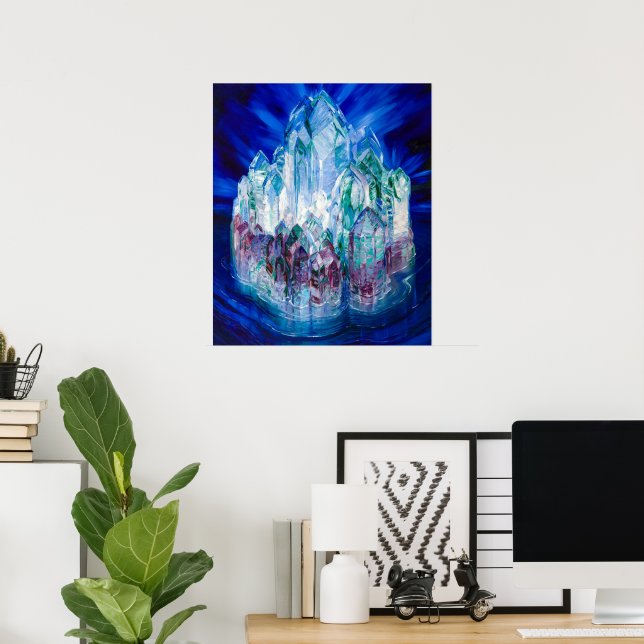 Crystal Castle in the Sea by Wenzel Hablik Poster (Home Office)