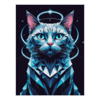Crystal Cat Geometric Vector Art