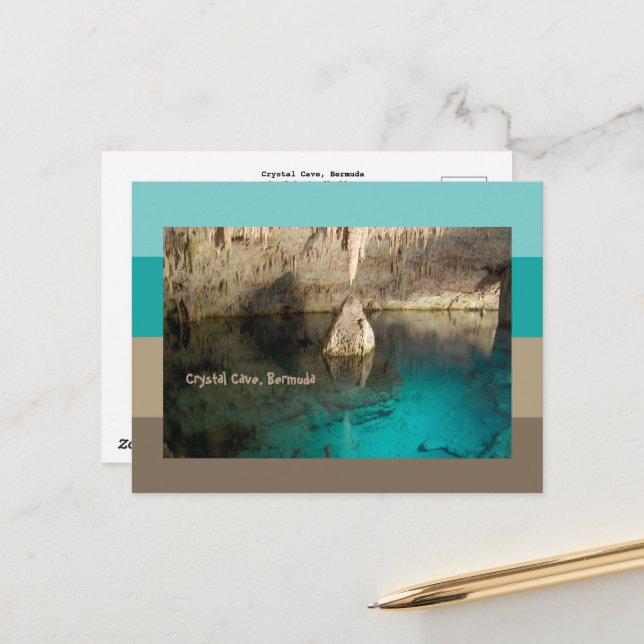 Crystal Cave, Bermuda Postcard (Front/Back In Situ)