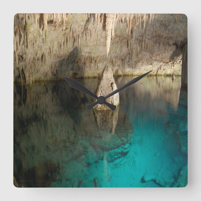 Crystal Cave, Bermuda Square Wall Clock (Front)