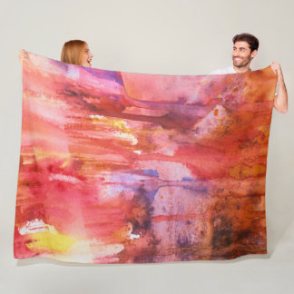 Crystal Caverns Watercolor Print Fleece Blanket