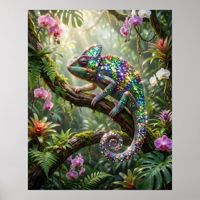 Crystal Chameleon Jungle Glow Poster (Front)