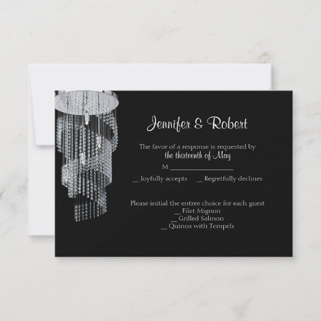 Crystal Chandelier 15th Anniversary Response Card (Front)