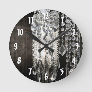 Crystal Chandelier Chic Glass Glitz Gla Wall Clock
