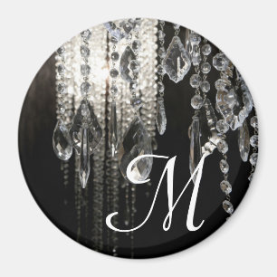 Crystal Chandelier Chic Monogram Initial Magnet