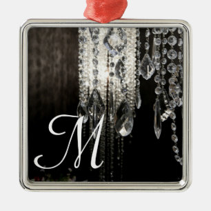Crystal Chandelier Chic Monogram Initial Ornament