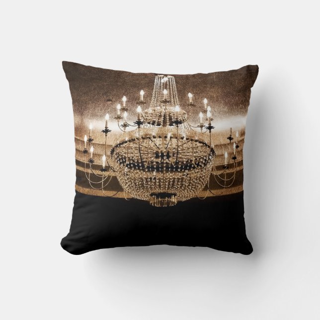 Crystal Chandelier Dazzle Glitz Throw Couch Pillow (Front)