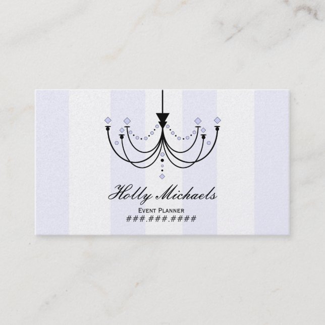 Crystal Chandelier Event Planner Business Card (Front)