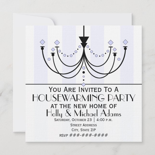 Crystal Chandelier Housewarming Party Invitation (Front)