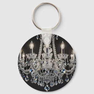 Crystal Chandelier Luxe Silver Sparkle Key Ring