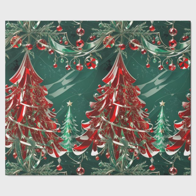 Crystal Christmas Scene Wrapping Paper (Seam)
