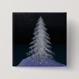 Crystal Christmas Tree #4 2-Inch Square Button