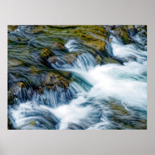 Crystal clear mountain stream poster