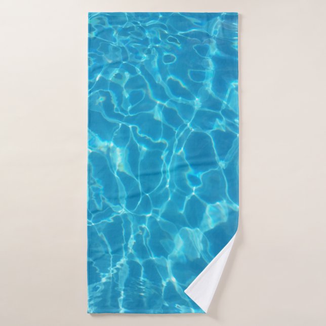 Crystal Clear Sky Blue Pool Water Bath Towel (Bath Towel)