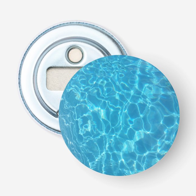 Crystal Clear Sky Blue Pool Water Bottle Opener (Front)
