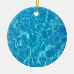 Crystal Clear Sky Blue Pool Water Ceramic Ornament