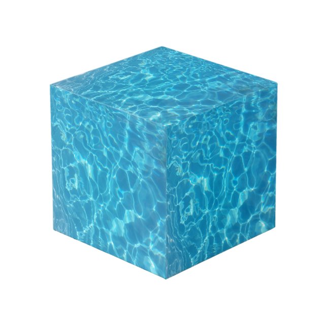 Crystal Clear Sky Blue Pool Water Cube (Front Angled)
