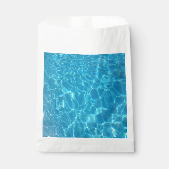 Crystal Clear Sky Blue Pool Water Favour Bag (Front)