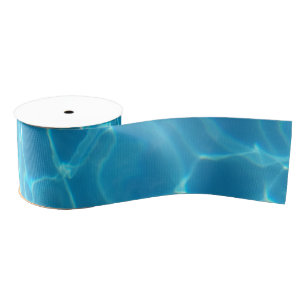 Crystal Clear Sky Blue Pool Water Grosgrain Ribbon