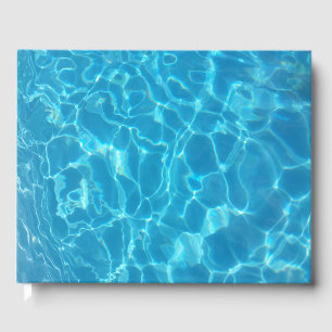 Crystal Clear Sky Blue Pool Water Guest Book
