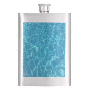 Crystal Clear Sky Blue Pool Water Hip Flask