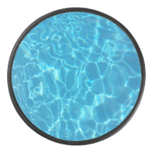 Crystal Clear Sky Blue Pool Water Hockey Puck