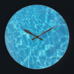 Crystal Clear Sky Blue Pool Water Large Clock<br><div class="desc">Crystal Clear Sky Blue Pool Water - From the book, "The Answers You Seek Are In The Word Of God" © 2025 Charlie Morelli - Like the design but want it on ANOTHER product? Scroll up and select a product from the TRANSFER DESIGN TO A PRODUCT section to do it....</div>