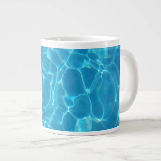 Crystal Clear Sky Blue Pool Water Large Coffee Mug (Front Right)