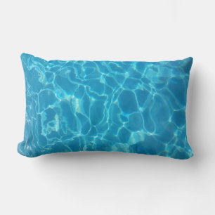 Crystal Clear Sky Blue Pool Water Lumbar Cushion
